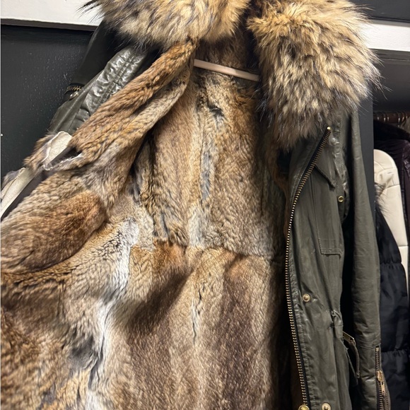 SAM. NYC fox and rabbit fur lined coat hooded parka with removable Vest M - Picture 3 of 15